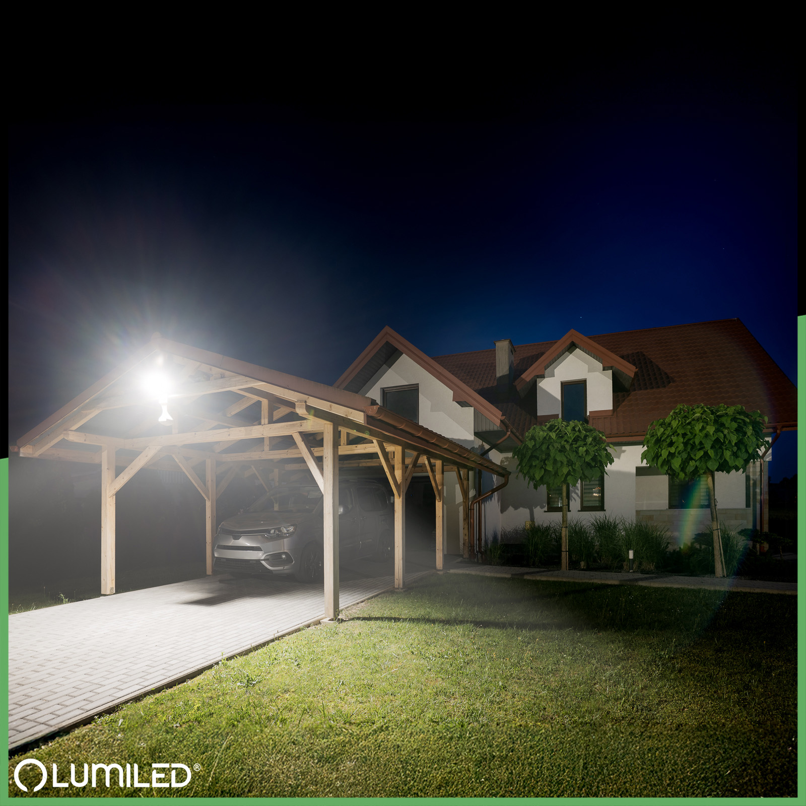 Naświetlacz LED AZZLER 50W 6000lm 4000K IP44 Halogen Zewnętrzny Lampa z Czujnikiem Ruchu Czarny LUMILED - obszar zastosowań