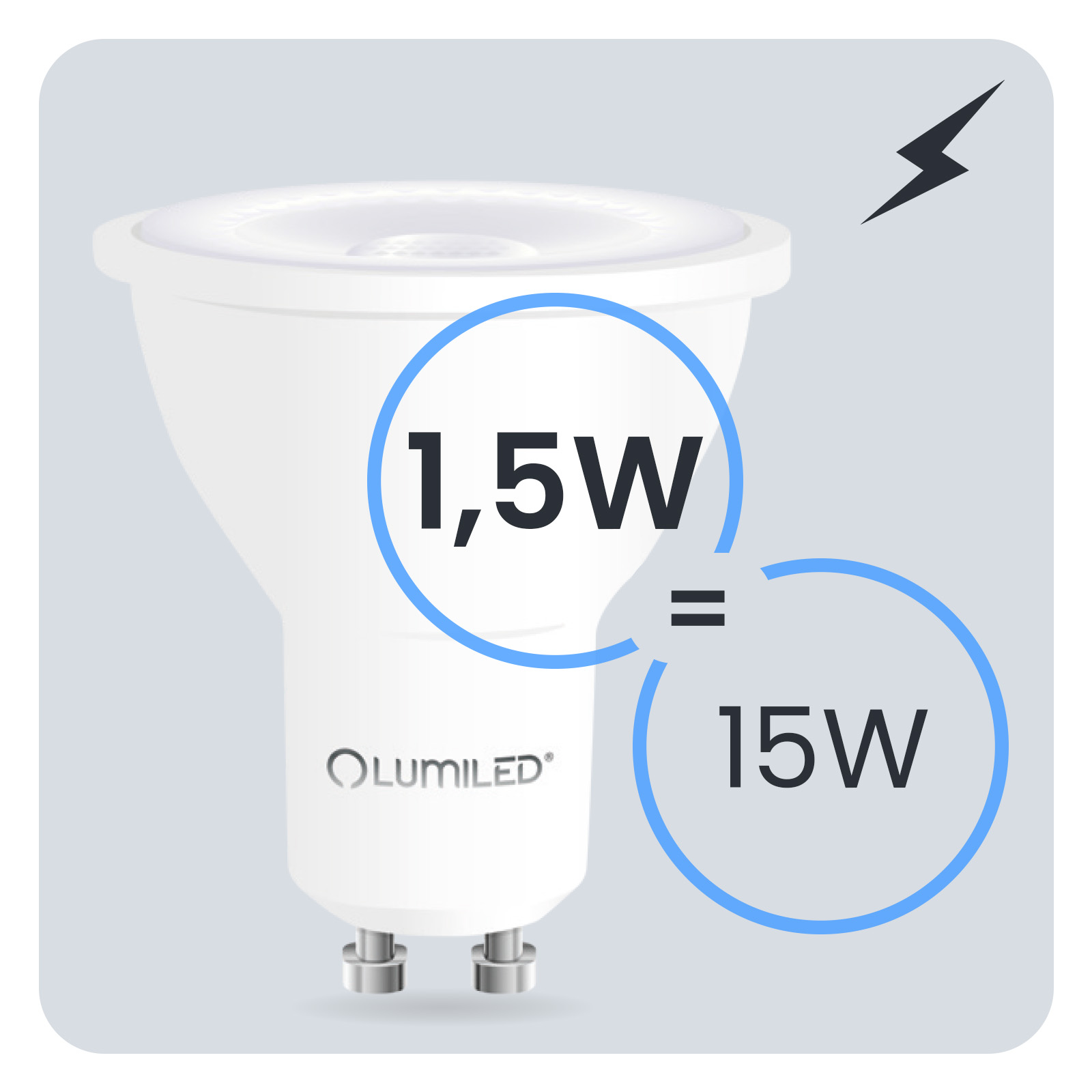 Żarówka LED GU10 Reflektor PAR16 1,5W = 15W 150lm 4000K Neutralna 36° LUMILED - trzecia cecha produktu
