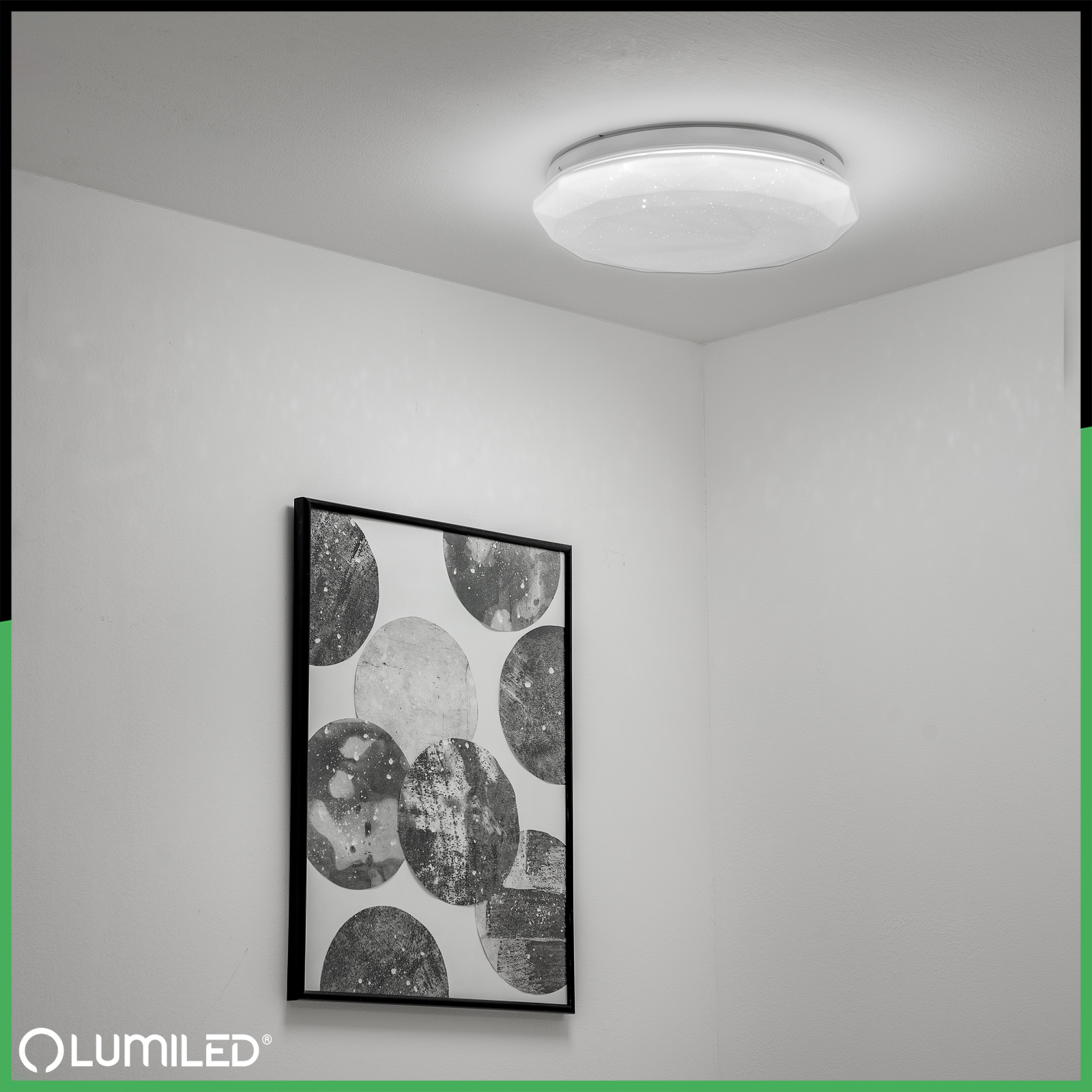 Plafon LED Lampa Sufitowa Natynkowa 12W IP44 Okrągły GLORY 2 DIAMENT 26cm LUMILED - obszar zastosowań