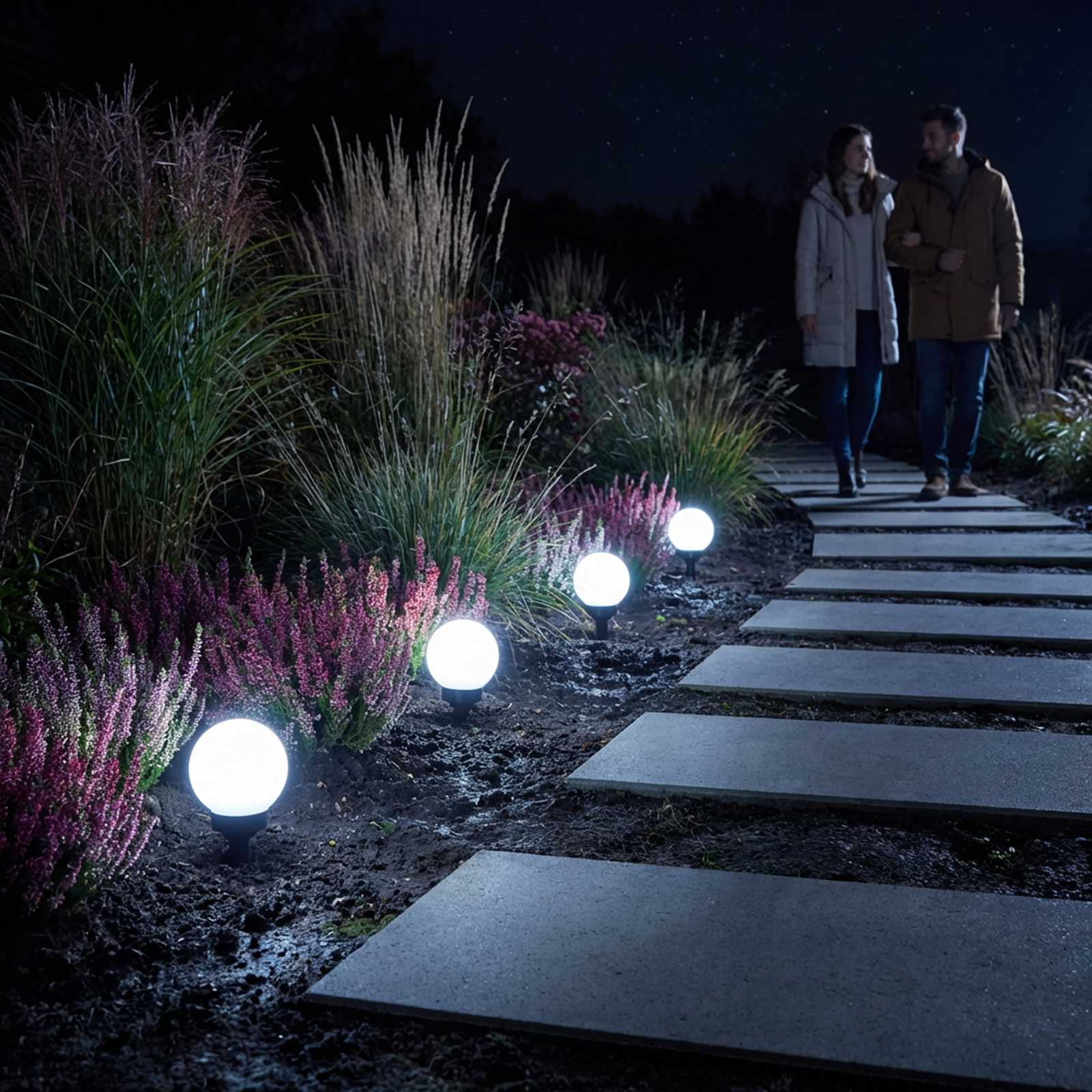 Lampa Solarna Ogrodowa LED ATRIS Wbijana Naziemna Biała Kula 15cm LUMILED - trzecia cecha produktu