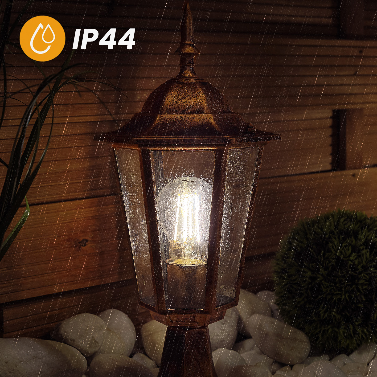 Lampa Ogrodowa Zewnętrzna E27 SŁUPEK LATARNIA 39cm Patyna BELLIS LUMILED - pierwsza cecha produktu