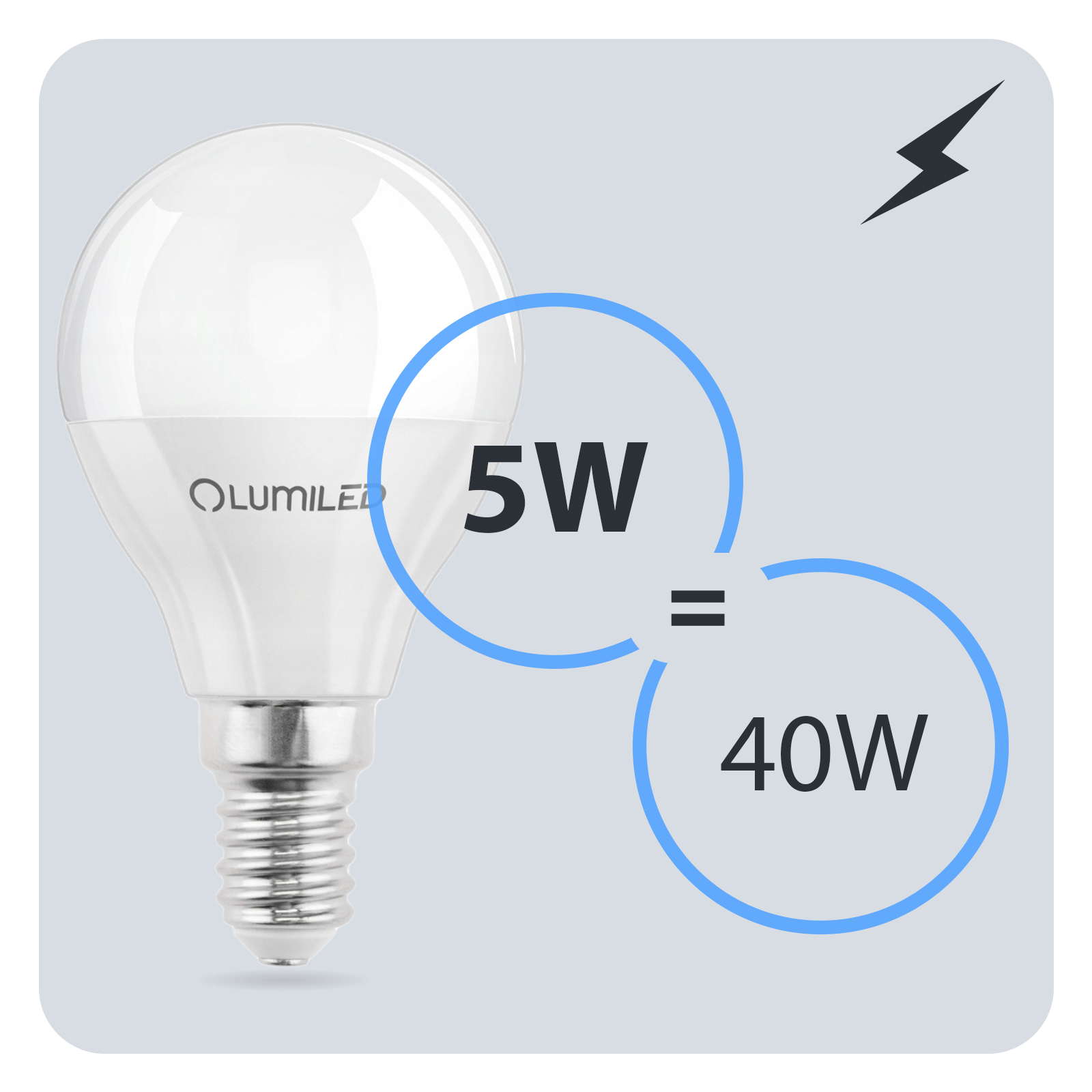 Żarówka LED E14 Kulka P45 5W = 40W 470lm 4000K Neutralna 180° LUMILED - trzecia cecha produktu