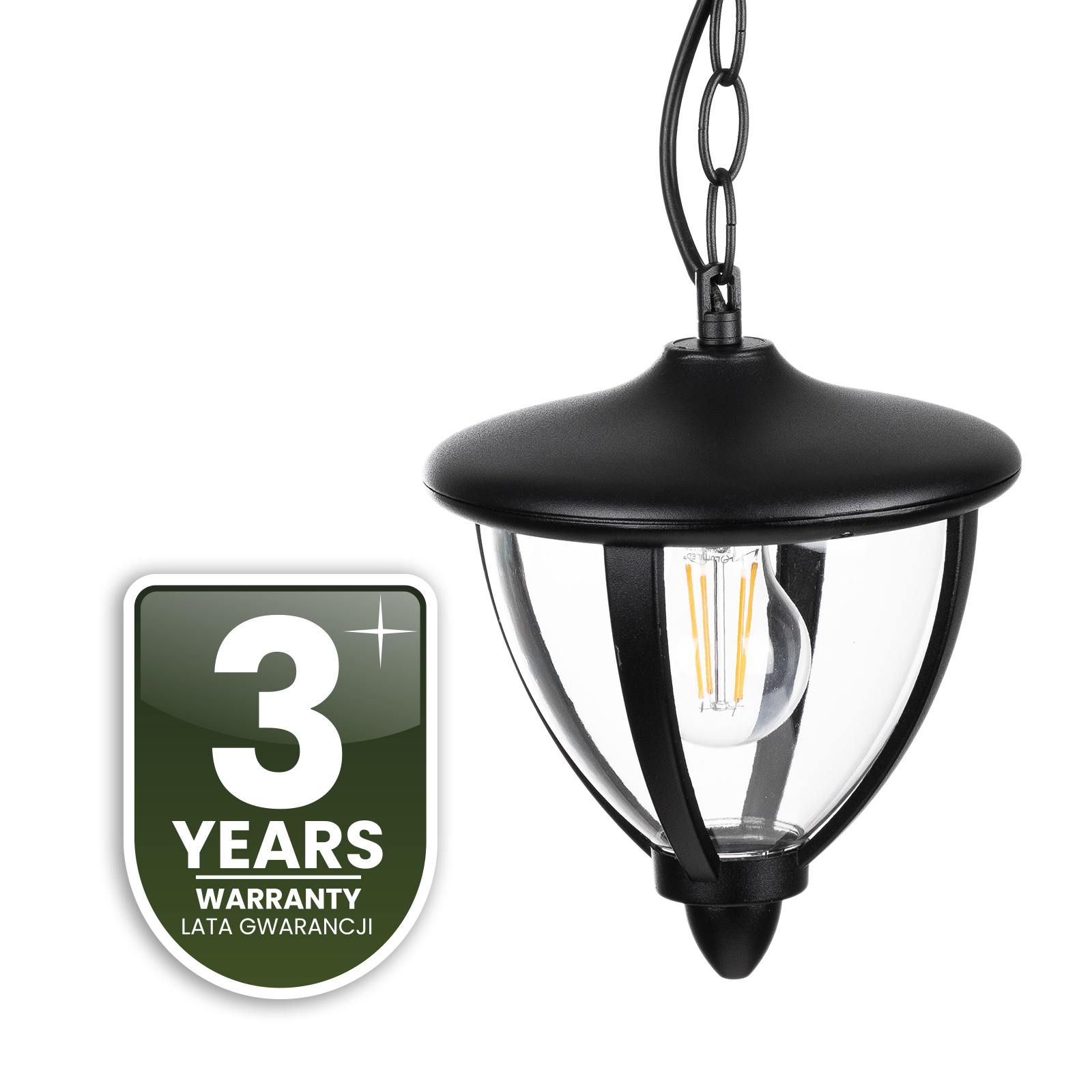 Lampa Ogrodowa Wisząca E27 LED Latarnia ARETOS LUMILED - czwarta cecha produktu
