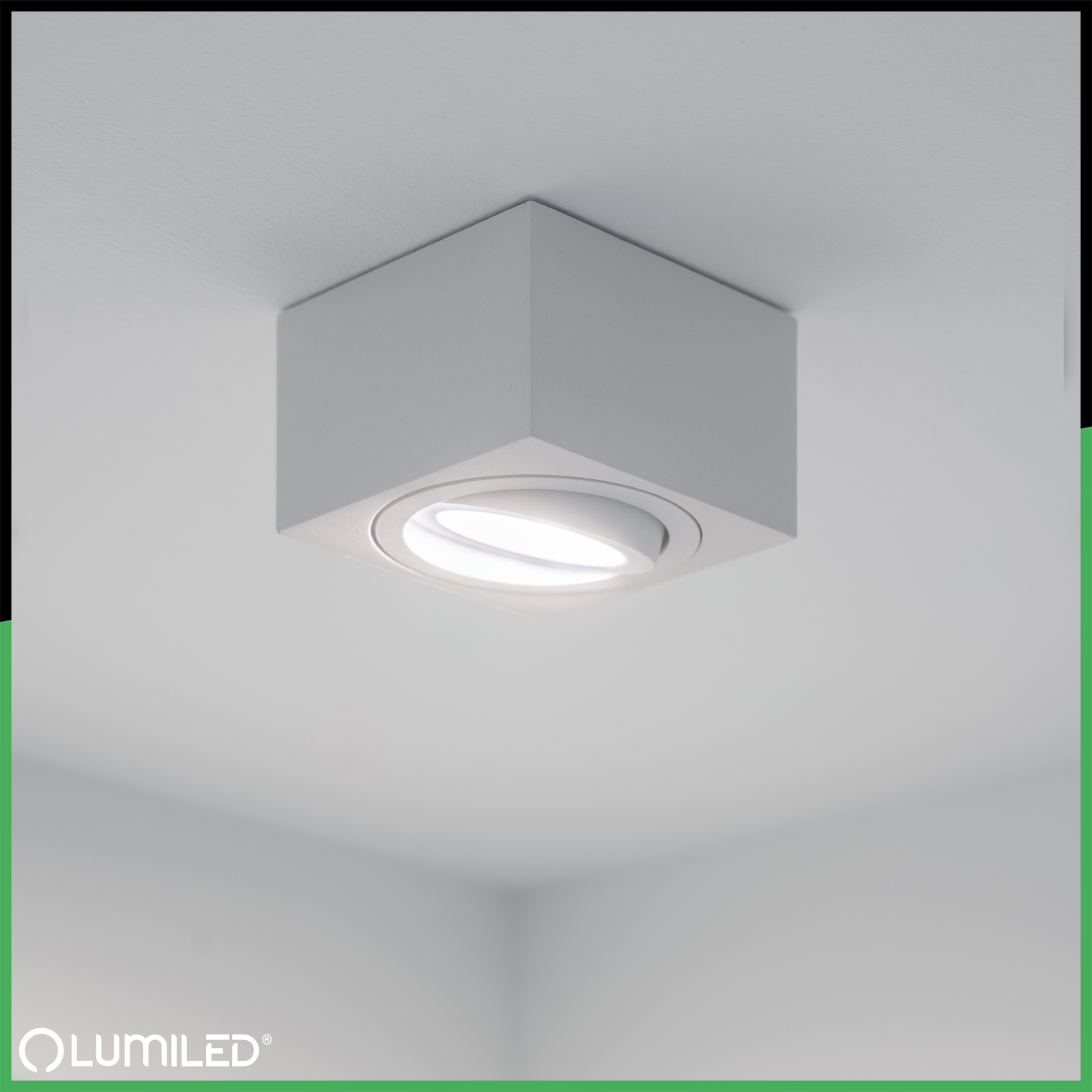 Oprawa Natynkowa HALOGENOWA Tuba Spot Ruchoma Kwadratowa Biała 50mm + Wkład LED 7W 3000K  AMAT-S LUMILED - pierwsza cecha produktu