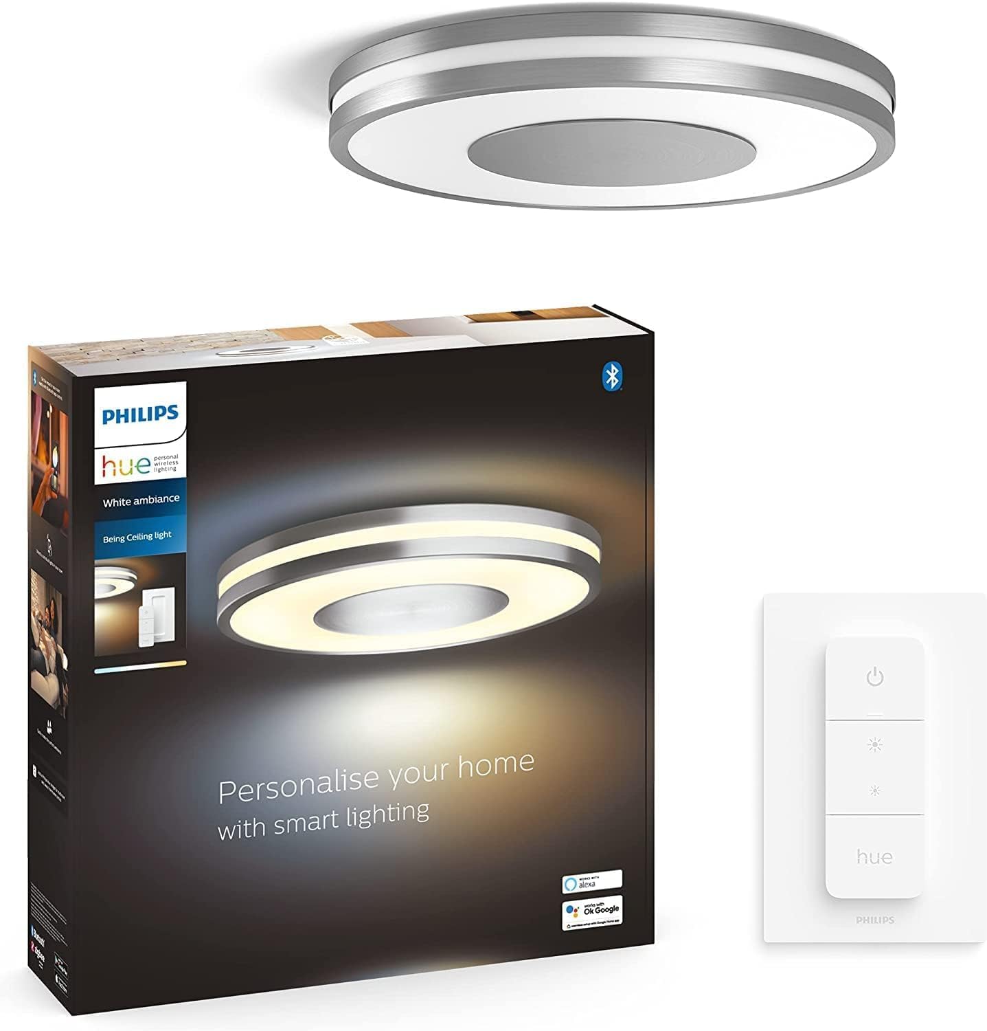 Plafon LED Lampa Sufitowa Natynkowa 22.5W 2500lm IP20 White Ambiance TW Aluminium 34.8cm Inteligentna SMART Zigbee Bluetooth Being Philips HUE - główne zdjęcie produktu