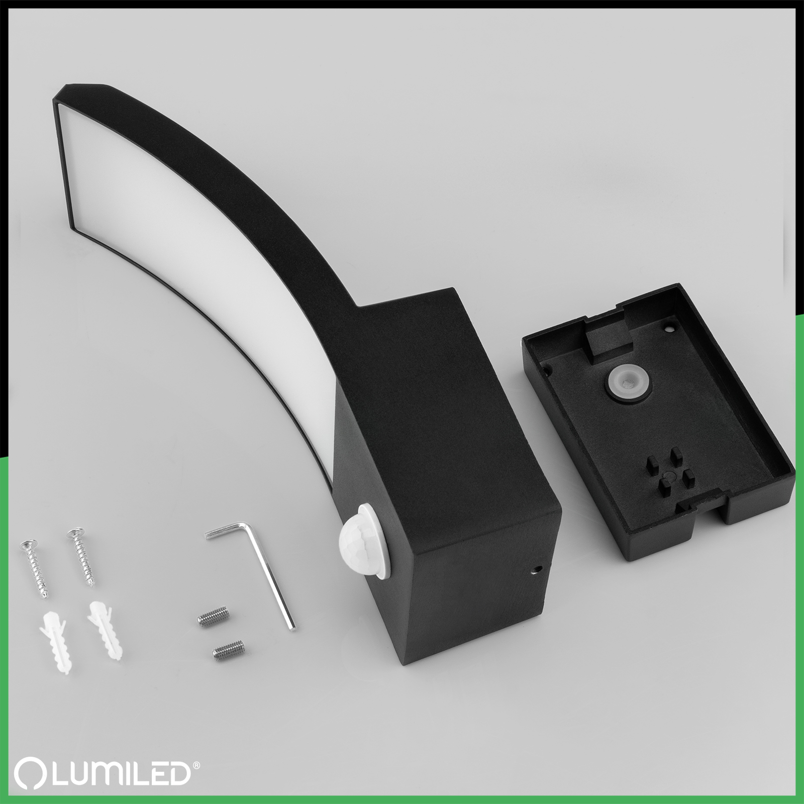 Lampa Ogrodowa Zewnętrzna Kinkiet Elewacyjny LED 12W 4000K Czujnik Ruchu AGOS LUMILED - skład produktu