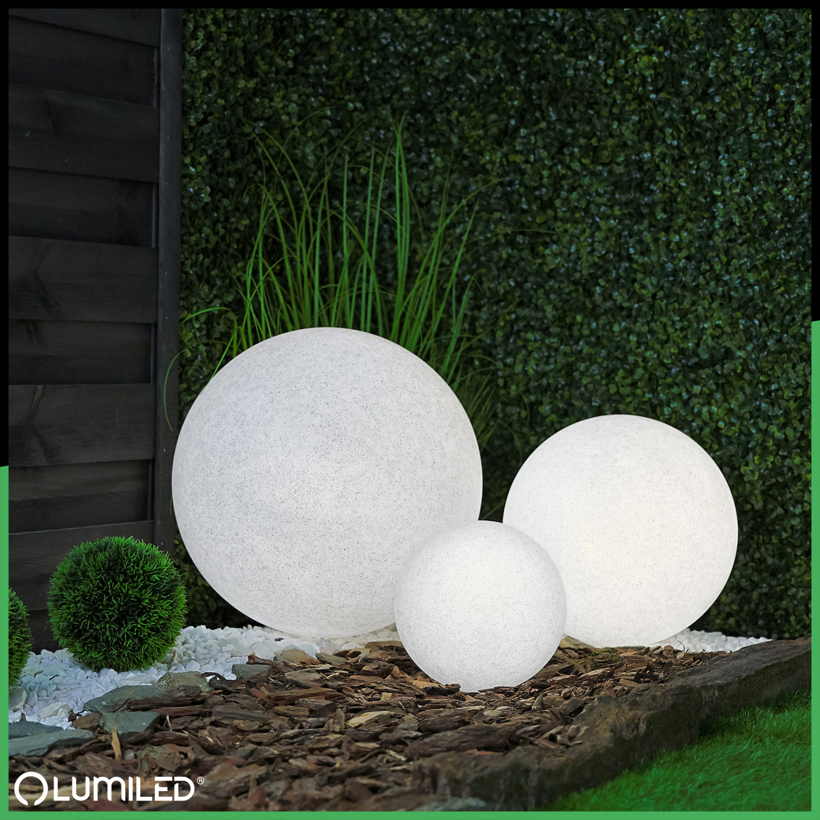 Lampa Oprawa Ogrodowa Zewnętrzna KAMIENNA KULA LED LUMIKULA 40cm E27 IP65 LUMILED - obszar zastosowań