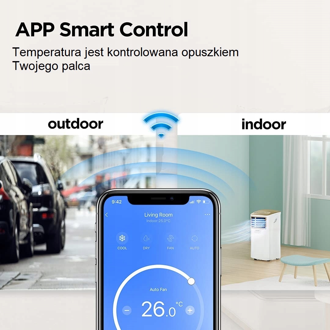 Klimatyzator przenośny OSUSZACZ MIDEA z WiFi 25m2 Comfee EASY COOL 2.0