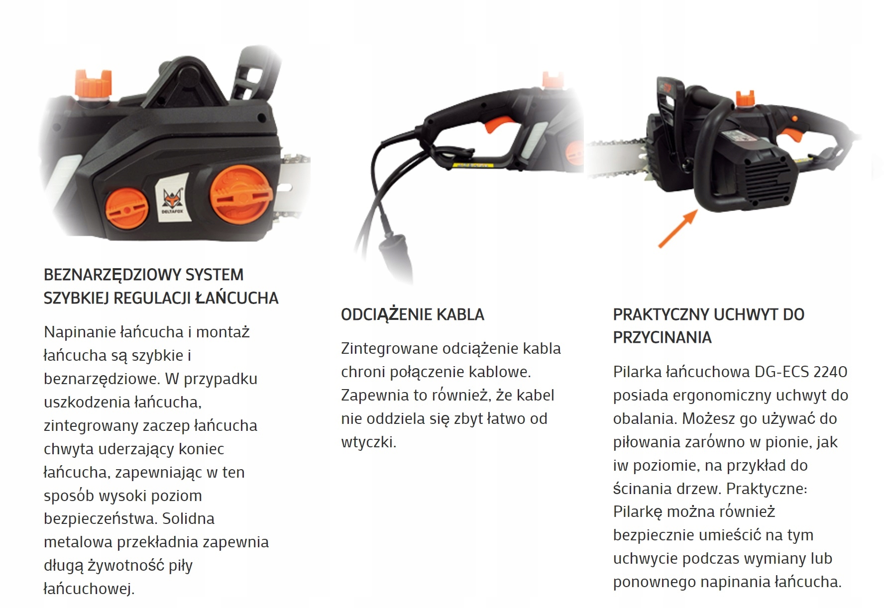 Piła łańcuchowa Deltafox DG-ECS 2240 2200W TRILINK