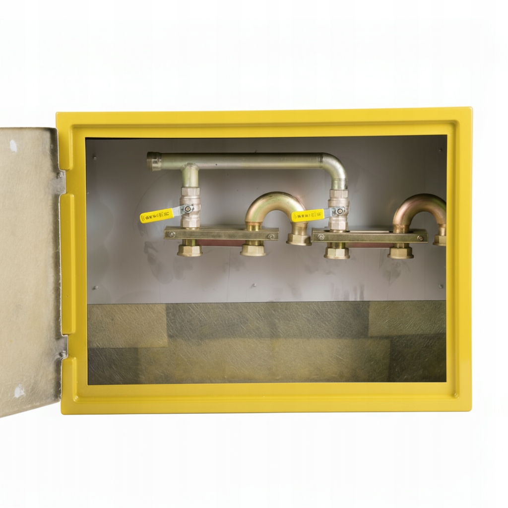 Szafka PUNKT GAZOWY 600x800x250mm ŻÓŁTA POZIOMA na dwa GAZOMIERZE żółta