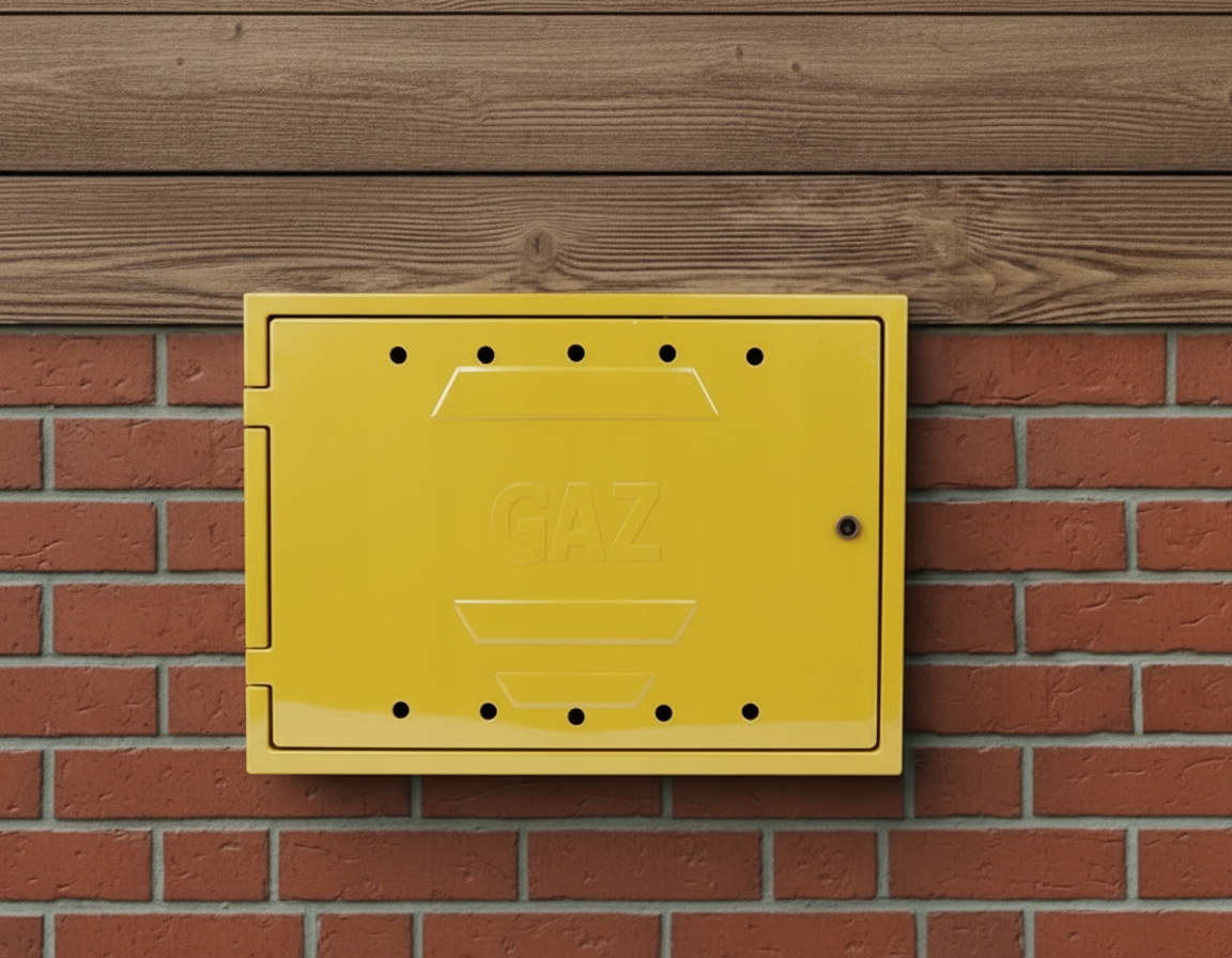 Szafka PUNKT GAZOWY 600x800x250mm ŻÓŁTA POZIOMA na dwa GAZOMIERZE żółta
