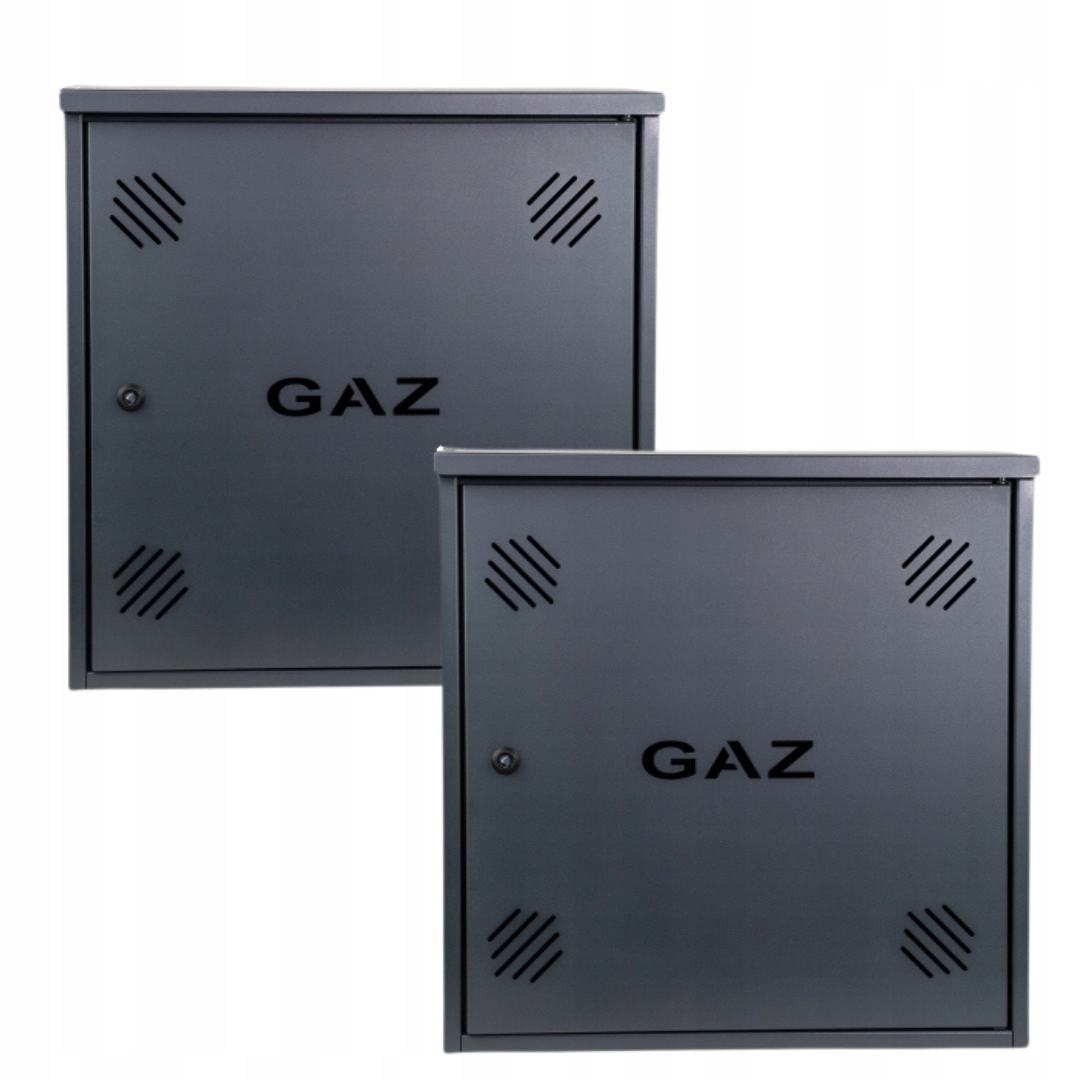 Szafka PUNKT GAZOWY aluminium 600x600x250 mm na 1 gazomierz GRAFIT z wyposażeniem