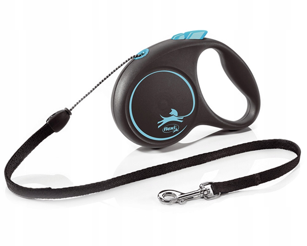 Smycz automatyczna Black Design Flexi linka 5 m niebieska M