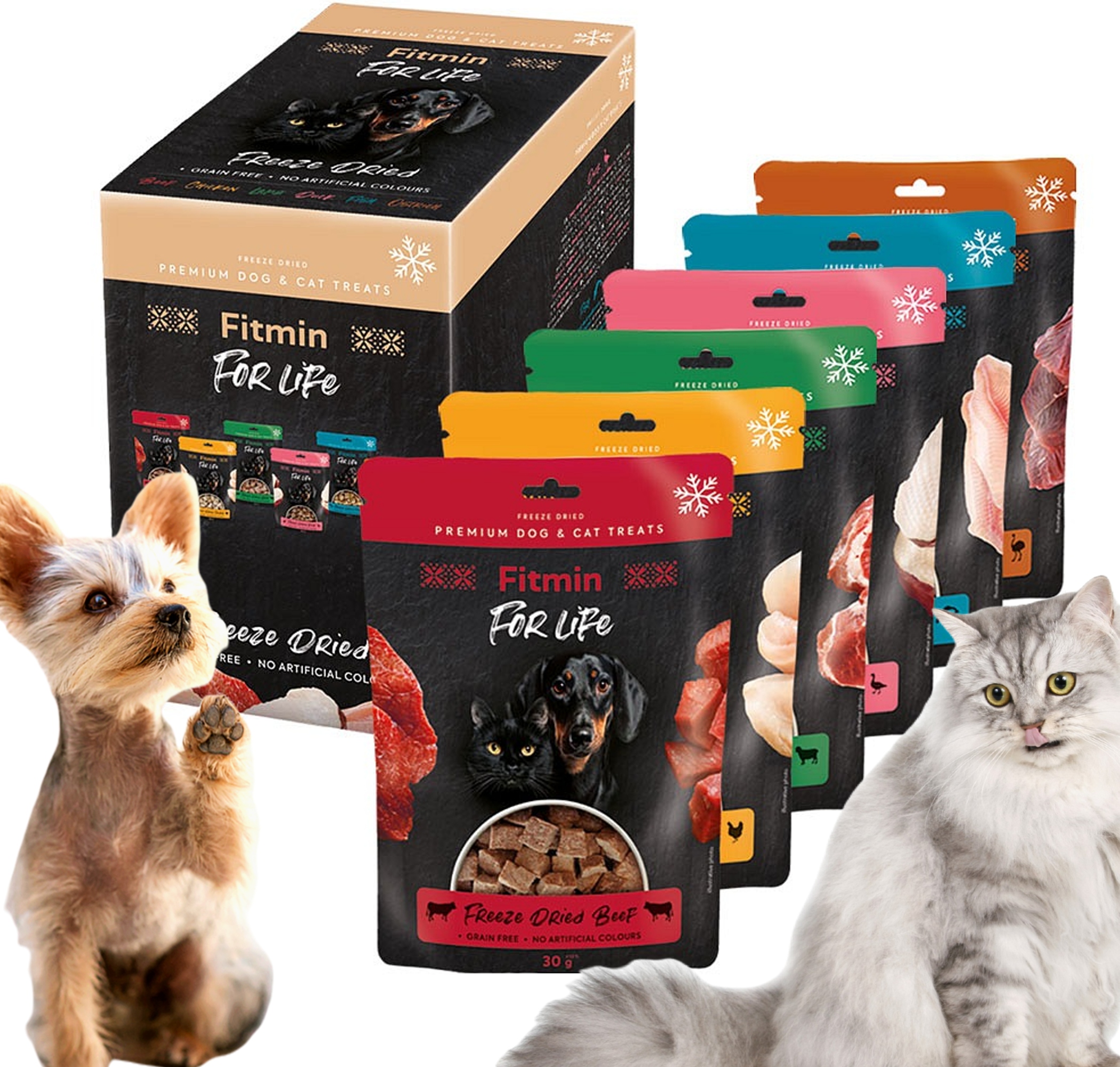 Fitmin For Life Liofilizowany przysmak dla psów i kotów multipack 6 szt