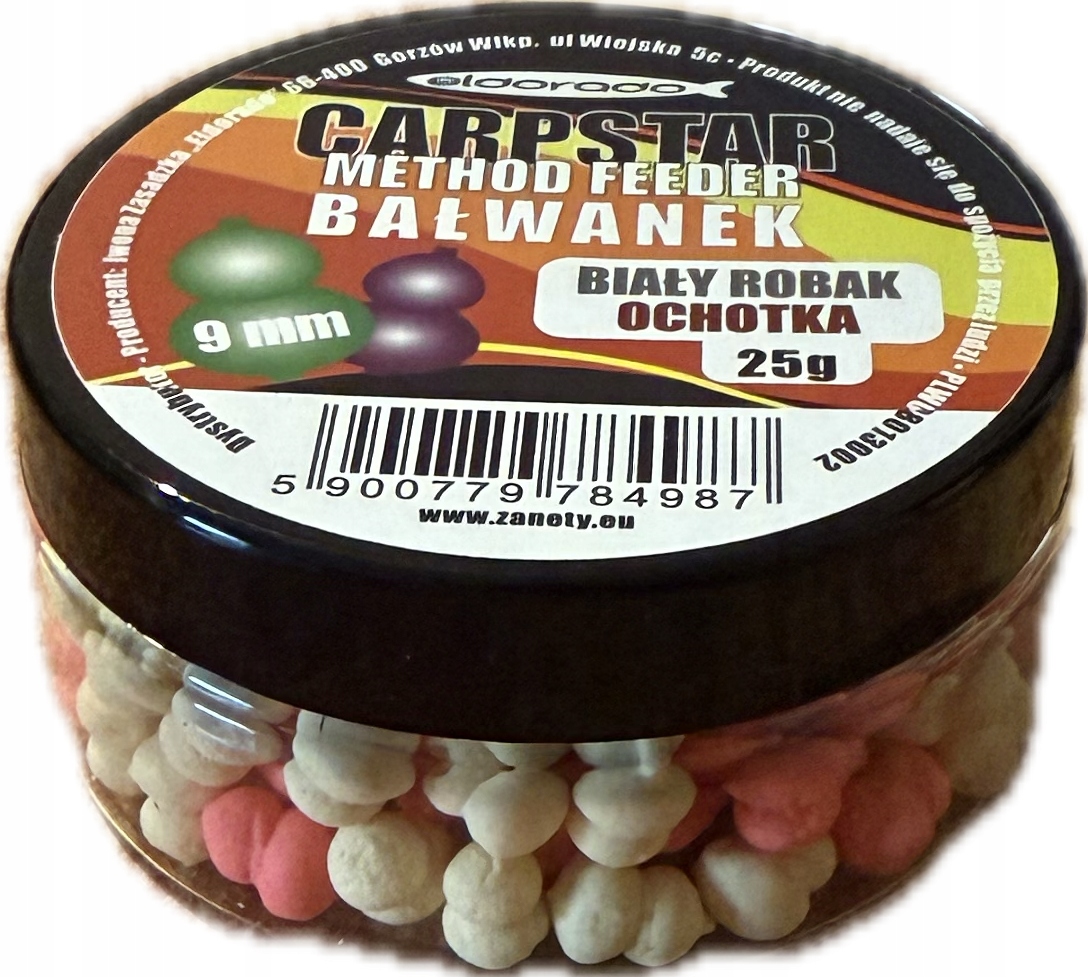 Kulki Pop Up Method Feeder Bałwanek Biały Robak Ochotka 9m 25g