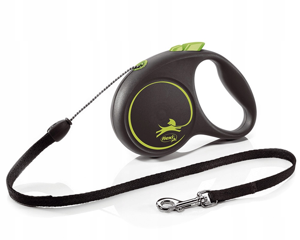 Smycz automatyczna Black Design Flexi linka 5 m zielona S