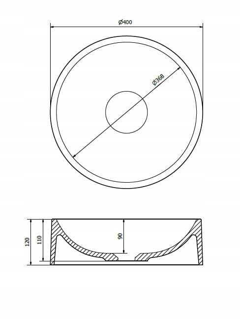 M40 umywalka granitowa white PROMO
