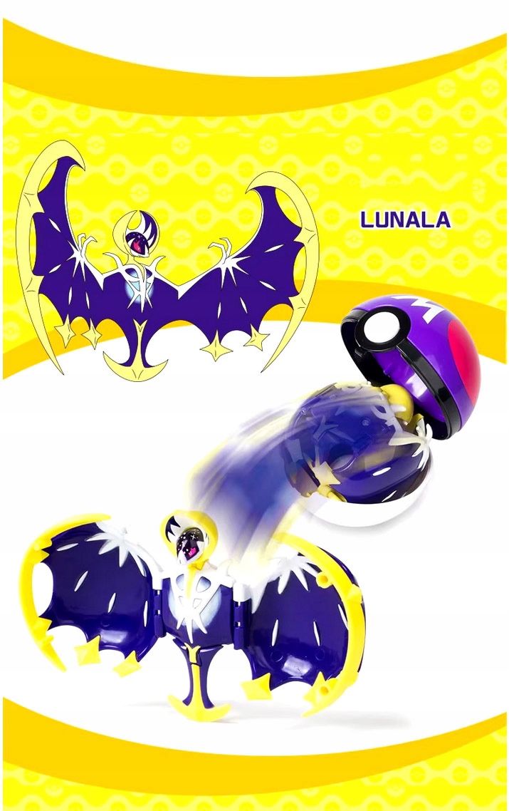 Figurka Pokemon LUNALA Pokeball Clip BOX Składana Figurka Pokemony
