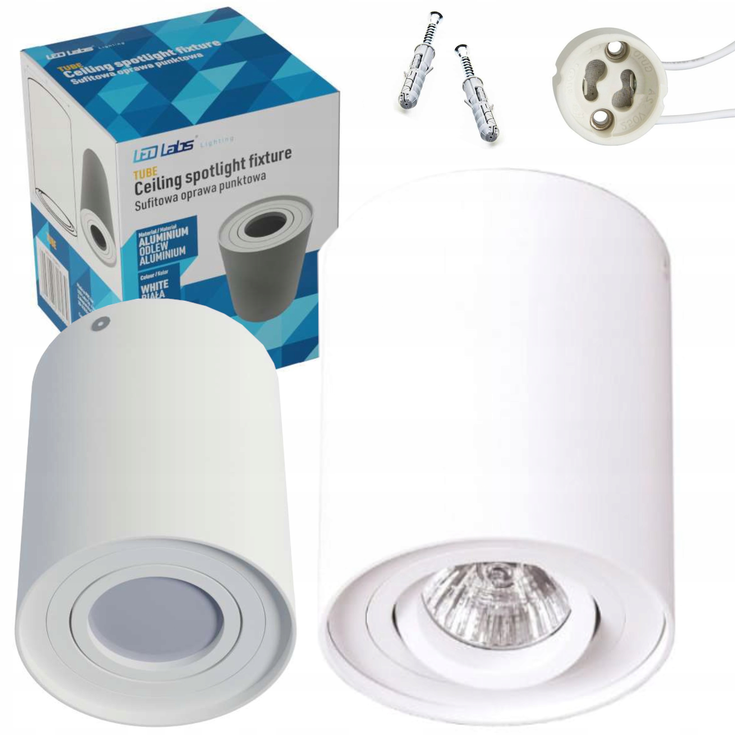 Spot LED, Bright, Aluminiu, GU10, 122x94 mm, Alb - eMAG.ro