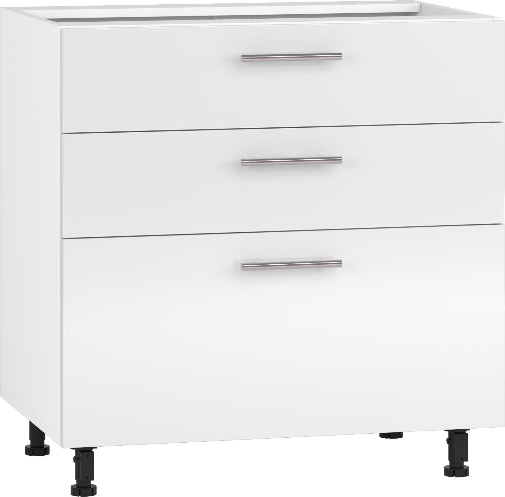 BELLA D3S-80/82 SZAFKA DOLNA Z SZUFLADAMI,  HETTICH FRONT: BIAŁY POŁYSK