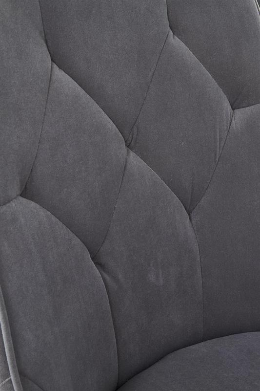 W133 KRZESŁO FABRO CZARNE  TAPICEROWANE PIKOWANE, Z OPARCIEM, WELUR