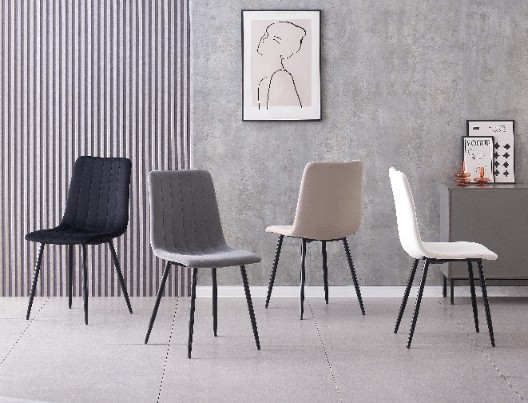 IRIS KRZESŁO TAPICEROWANE CIEMNY SZARY WELUR