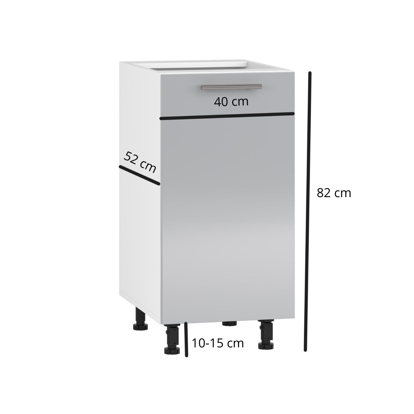 BELLA D-40/82 SZAFKA DOLNA FRONT: BEŻOWY POŁYSK