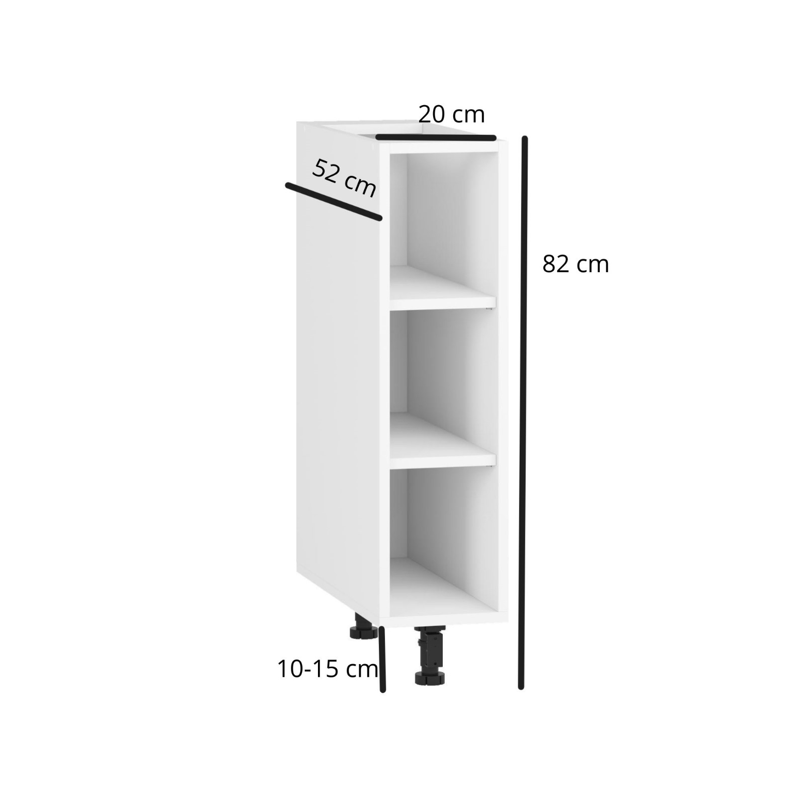 BELLA D-20/82 SZAFKA DOLNA OTWARTA DĄB CRAFT