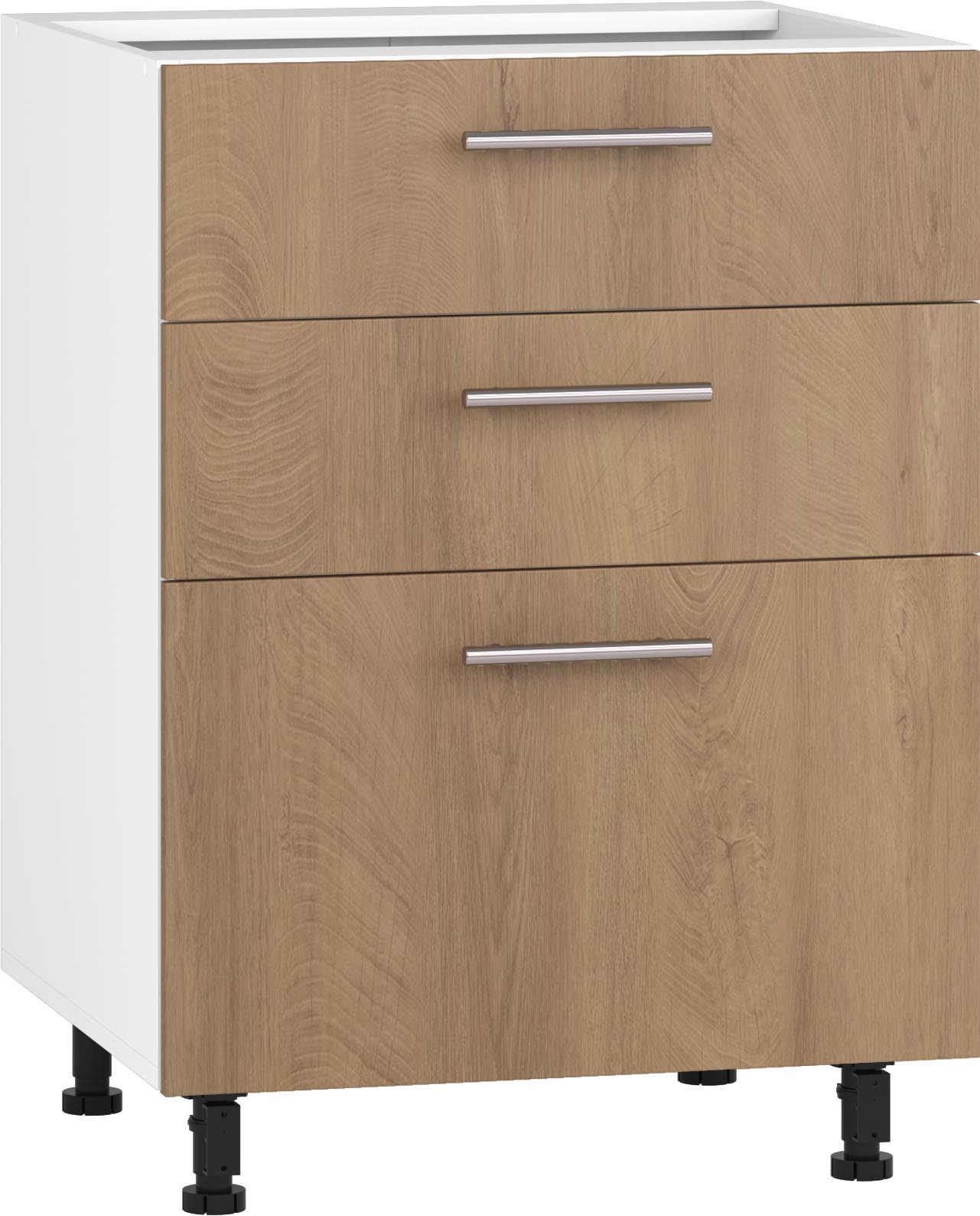 BELLA D3S-60/82 SZAFKA DOLNA Z SZUFLADAMI, HETTICH FRONT: DĄB MIODOWY