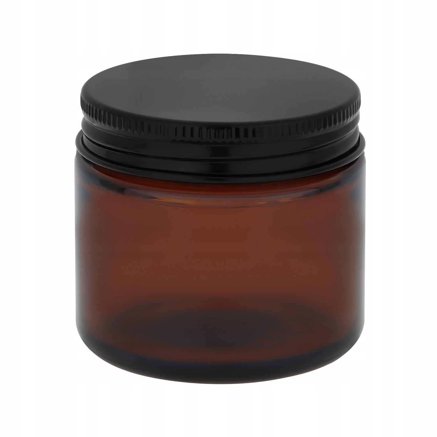 Słoik brązowy do świec 60 ml z czarną metalową nakrętką