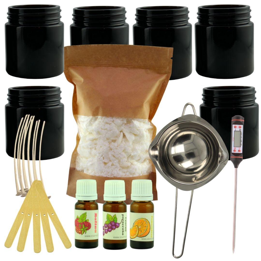 Zestaw do robienia swiec DIY wosk sojowy