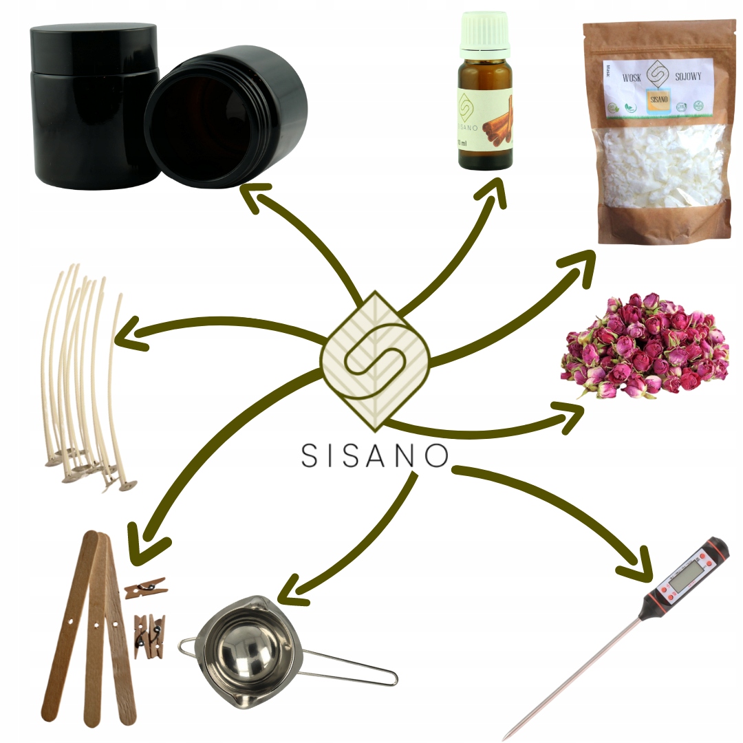 Zestaw do robienia swiec DIY wosk sojowy