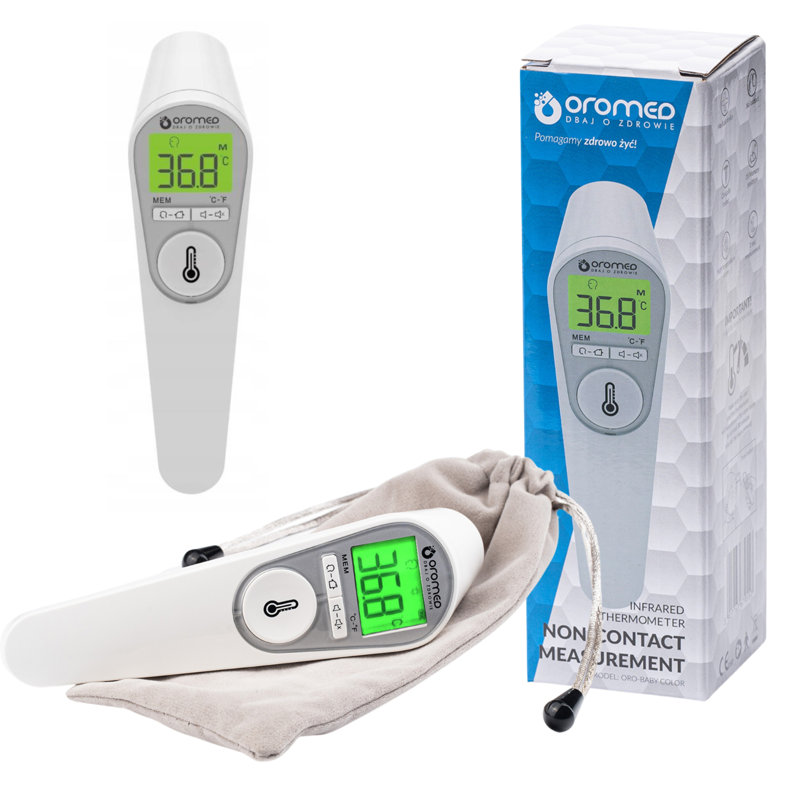 Pomiar temperatury termometrem ORO Baby Color