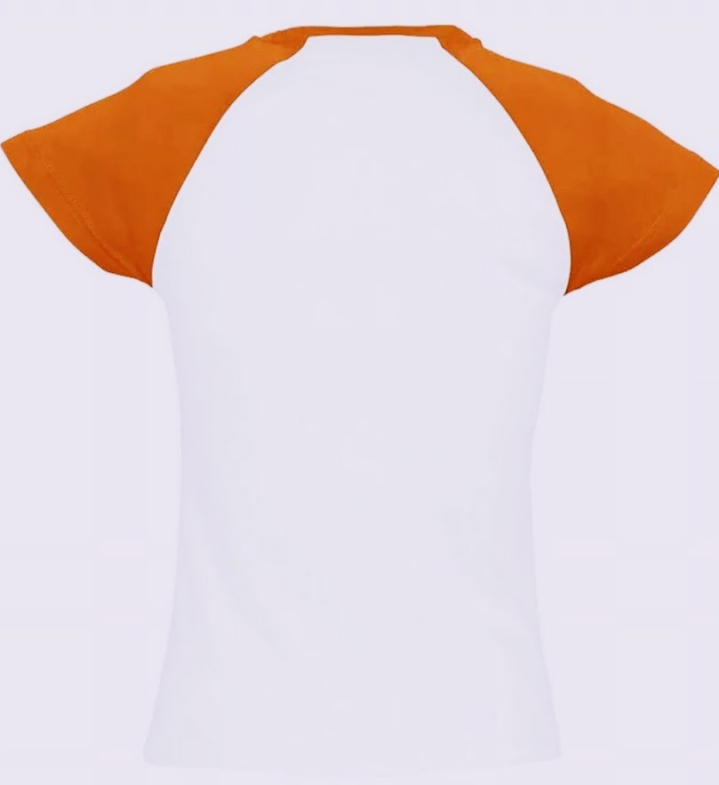 T SHIRT BLUZKA KOSZULKA DAMSKA 2XL BIAŁA Z POMARAŃCZEM BAWEŁNA SOL'S