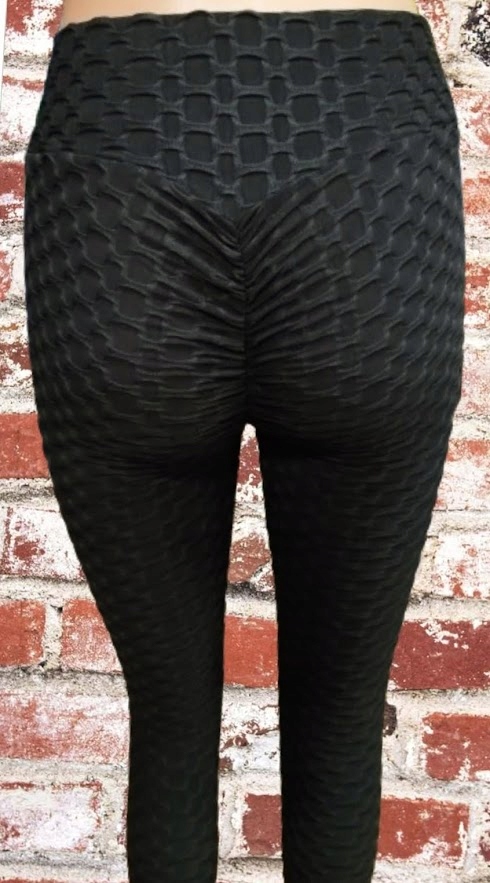 Spodnie damskie KARBOWANE black wysoki stan Push-Up S/M wyszczuplające