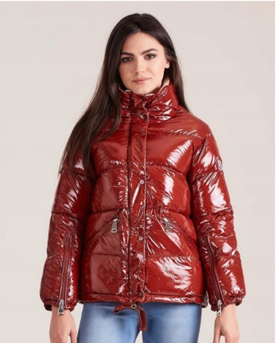 Kurtka damska BRĄZOWA lśniąca r S