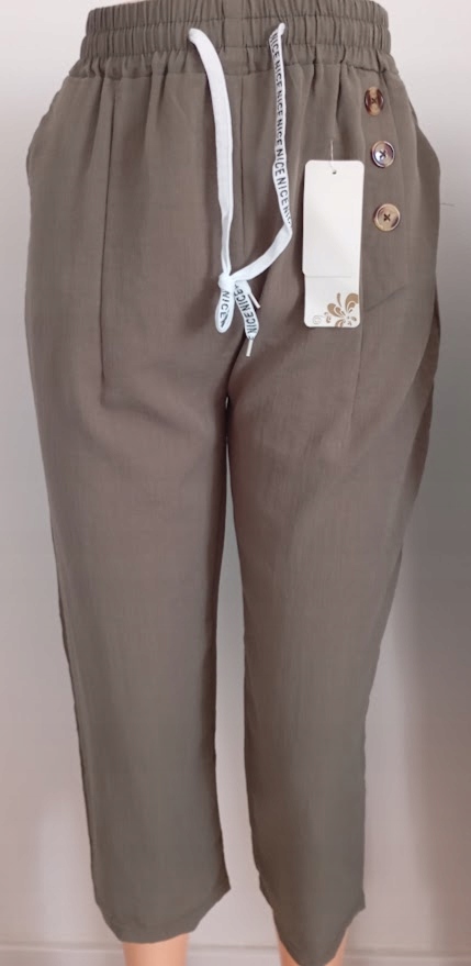 SPODNIE 3/4 Z KIESZENIAMI RYBACZKI PRZEWIEWNE BAWEŁNA Khaki 5/6XL