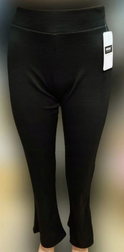 Spodnie damskie elastyczne HIT wzorek bawełna wysoki stan L/XL CZARNE