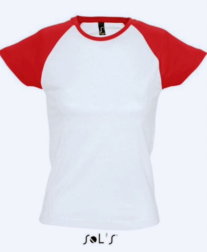 T SHIRT BLUZKA KOSZULKA DAMSKA 2XL BIAŁA Z CZERWIENIĄ BAWEŁNA SOL'S