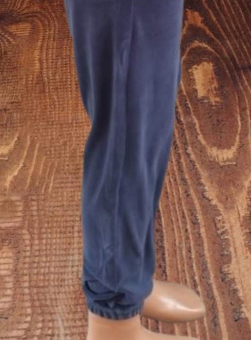 SPODNIE WELUROWE miękkie z wzorem MISIA bawełna NIEBIESKIE S/M loosoo