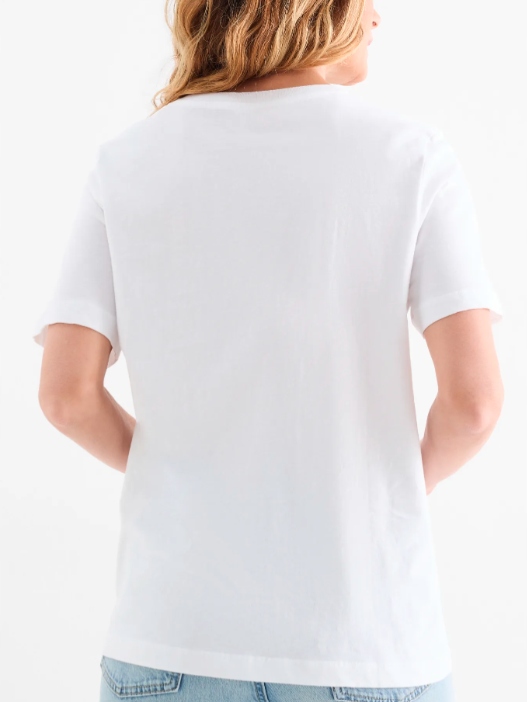 Bluzka MODNA z nadrukiem koszulka bawełna biała GŁADKA t-shirt 2XL