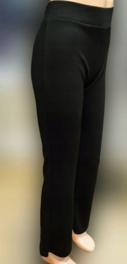 Spodnie damskie elastyczne HIT wzorek bawełna wysoki stan S/M CZARNE