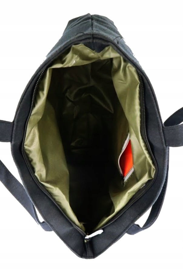 TOREBKA TORBA CZARNA materiałowa Z zabawnym napisem ,TOWAR SPOD LADY''