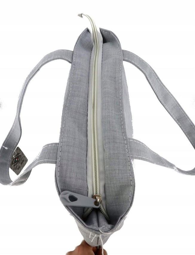 TORBA torebka z napisem KRÓLOWA SHOPPINGU szara pojemna