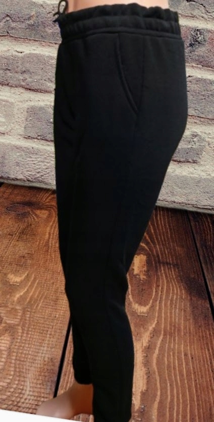 SPODNIE DRESOWE ocieplane damskie z kieszeniami THERMO czarne 2XL