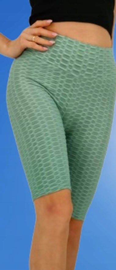 SPODENKI PUSH UP karbowane Kolarki legginsy MIEGO rozmiar S/M ZIELONE