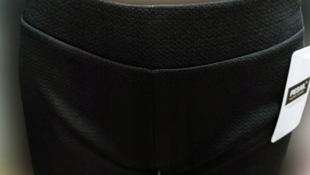 Spodnie damskie elastyczne HIT wzorek bawełna wysoki stan S/M CZARNE