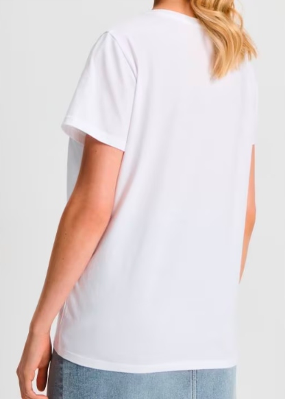 Bluzka MODNA z nadrukiem koszulka bawełna biała GŁADKA t-shirt 2XL