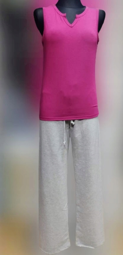 Dres damski KOMPLET modny 3 części L/XL szary z fioletem