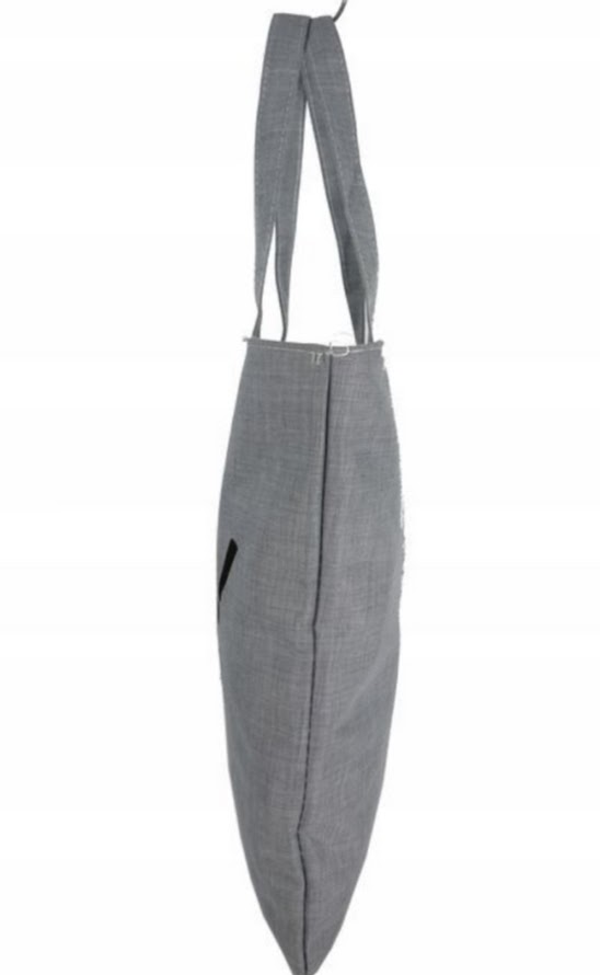 TOREBKA TORBA szara materiałowa Z zabawnym napisem ,TOWAR SPOD LADY''